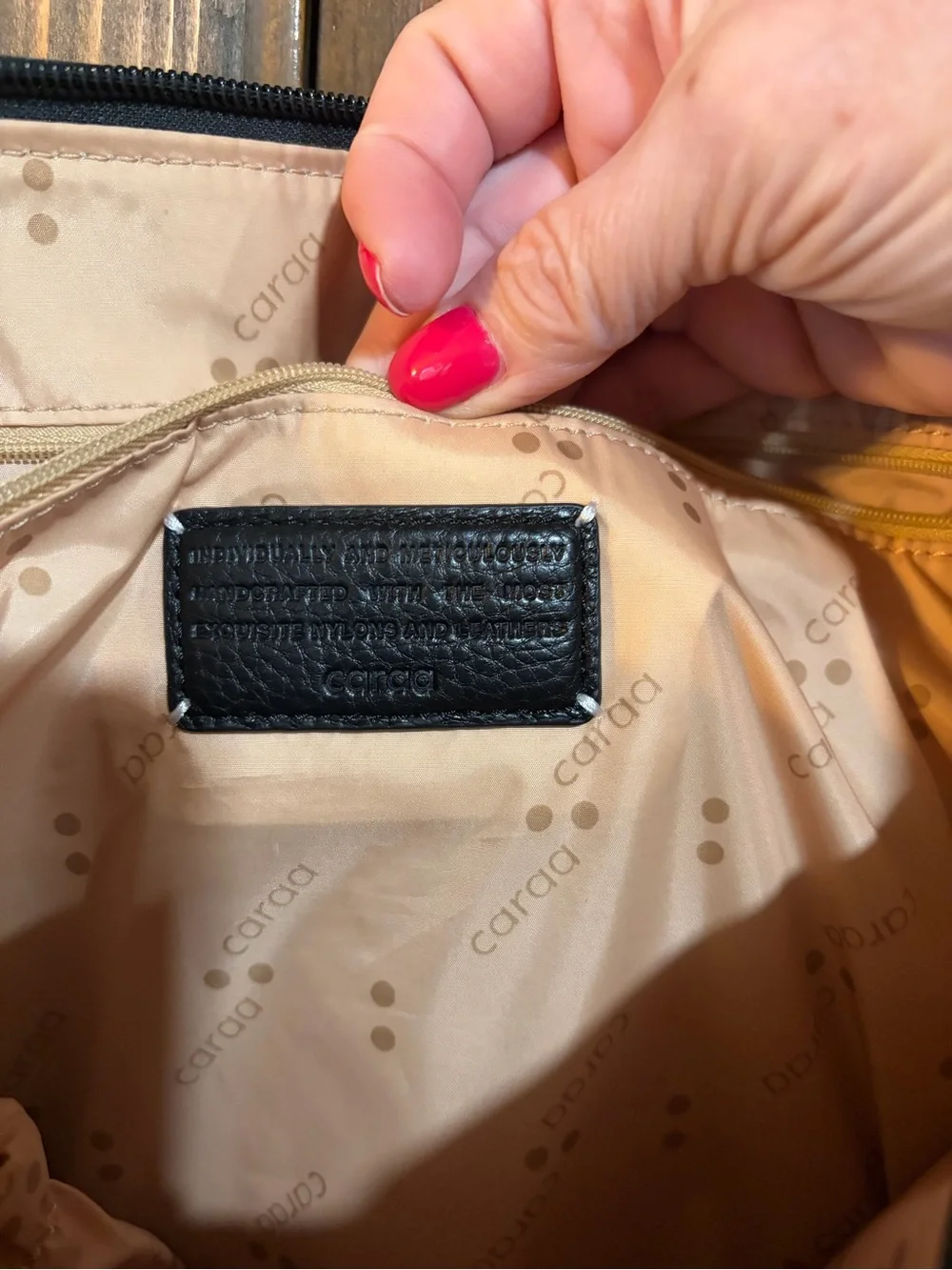 Caraa Black Leather Laptop Tote